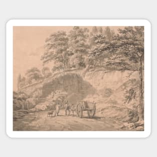 Man with Horse and Cart Entering a Quarry by J.M.W. Turner Sticker